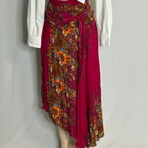 Boho Outfit White Equestrian Shirt + Floral Wrap Skirt Cottagecore